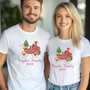 Camiseta Navidades personalizados Efecto del bordado de Sle