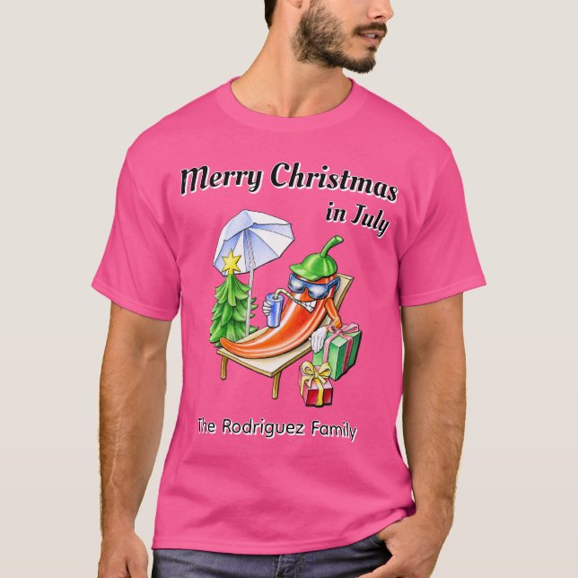 Camiseta Navidades personalizados en julio feriado de arte  (Anverso)