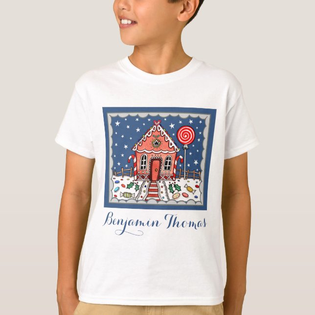 Camiseta Navidades personalizados Gingerbread House T-Shirt (Anverso)