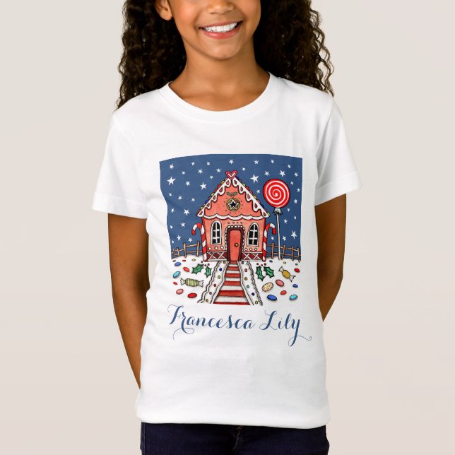 Camiseta Navidades personalizados Gingerbread House T-Shirt (Anverso)
