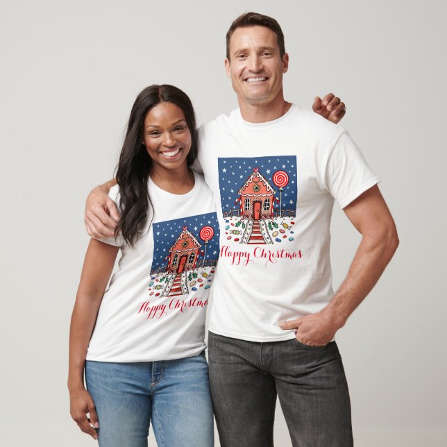 Camiseta Navidades personalizados Gingerbread House T-Shirt (Unisexo)