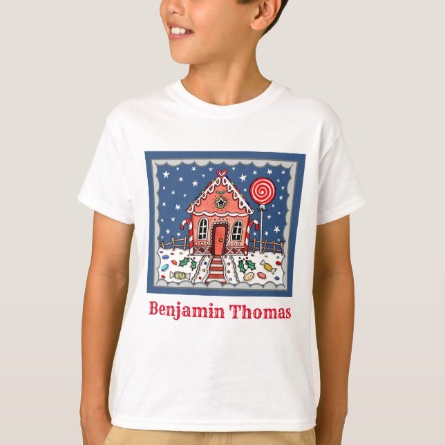 Camiseta Navidades personalizados Gingerbread House T-Shirt (Anverso)