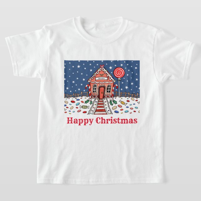 Camiseta Navidades personalizados Gingerbread House T-Shirt (Distribución)