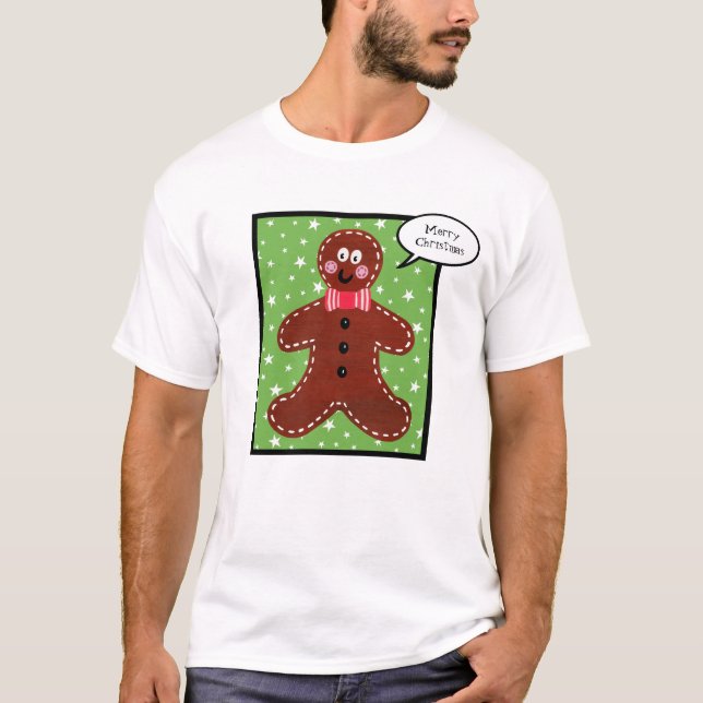 Camiseta Navidades personalizados Gingerbread Man (Anverso)