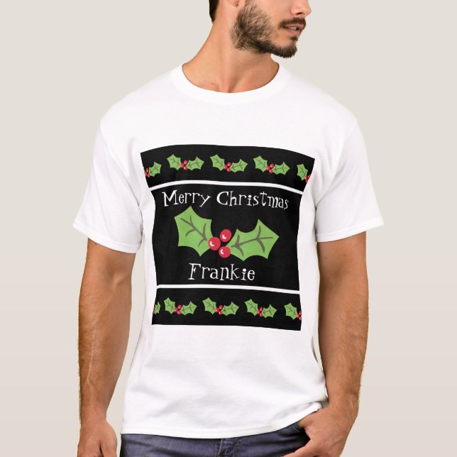 Camiseta Navidades personalizados Holly & Berries (Anverso)