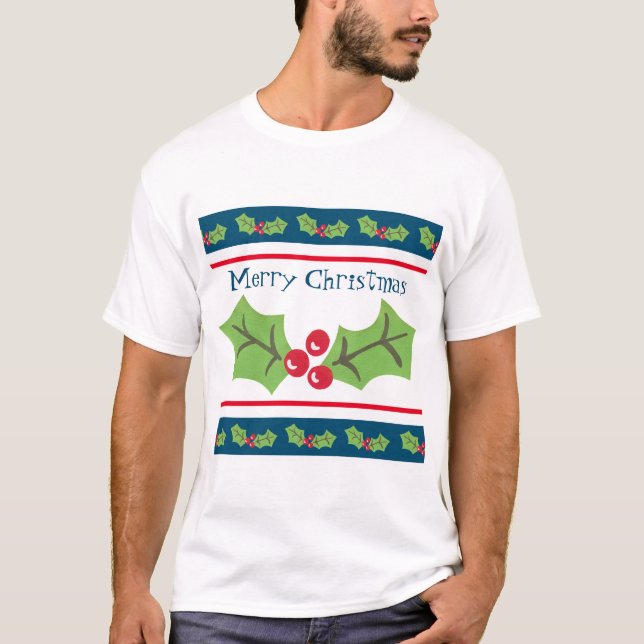 Camiseta Navidades personalizados Holly & Berries (Anverso)