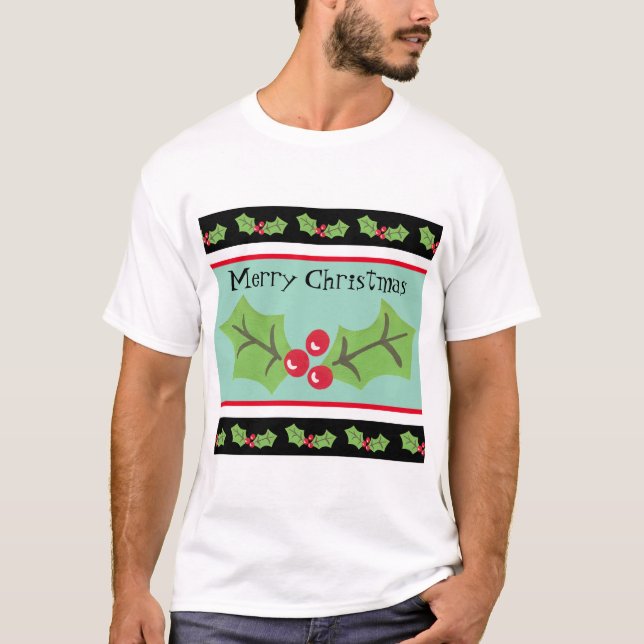 Camiseta Navidades personalizados Holly & Berries (Anverso)