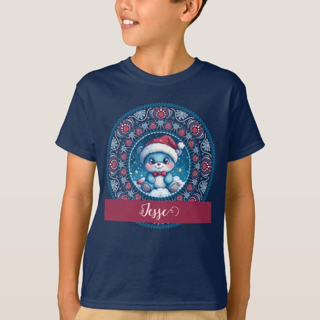 Camiseta Navidades personalizados Kawaii Bear Dot Mandala (Anverso)