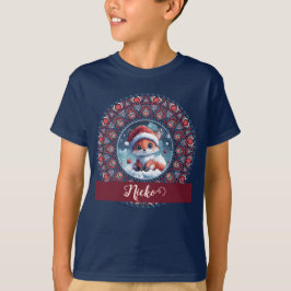 Camiseta Navidades personalizados Kawaii Fox Dot Mandala