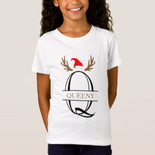 Camiseta Navidades personalizados Letra Q Split Monograma
