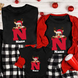 Camiseta Navidades personalizados Monograma Con Nombre Dive<br><div class="desc">Elevar sus festividades familiares con nuestro Monograma de Navidades Personalizados con la camiseta de Pajama Funny - una deliciosa adición a sus celebraciones navideñas. Esta camiseta personalizada para Navidades es perfecta para crear recuerdos duraderos y difundir alegría por las fiestas. Con un monograma con nombres personalizados, esta camisa le agrega...</div>