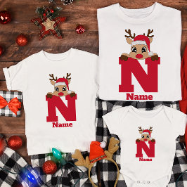 Camiseta Navidades personalizados Monograma Con Nombre Dive