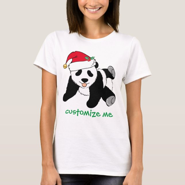 Camiseta Navidades personalizados Panda Bear Santa (Anverso)