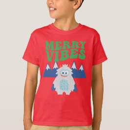 Camiseta Navidades Personalizados Retro Yeti Whimsical Kids