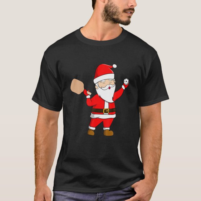 Camiseta Navidades Pickle Ball Paddleball Player Santa Pick (Anverso)