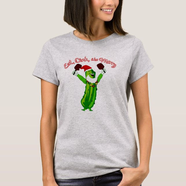 Camiseta Navidades Pickleball Santa Hat Pickle (Anverso)