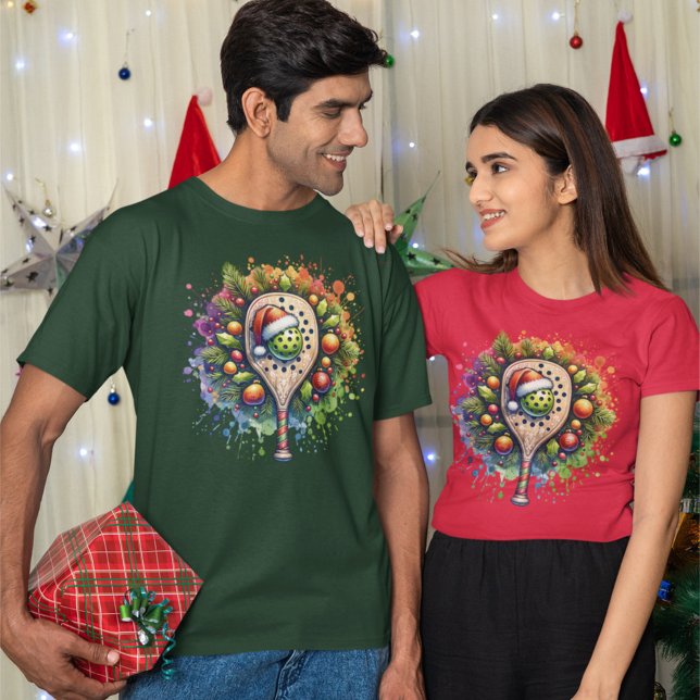 Camiseta Navidades Pickleball Santa Hat Pine Holly Sale (Subido por el creador)