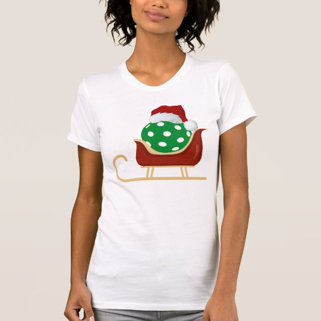 Camiseta Navidades Pickleball Tshirt | Sleigh de Santa (Anverso)