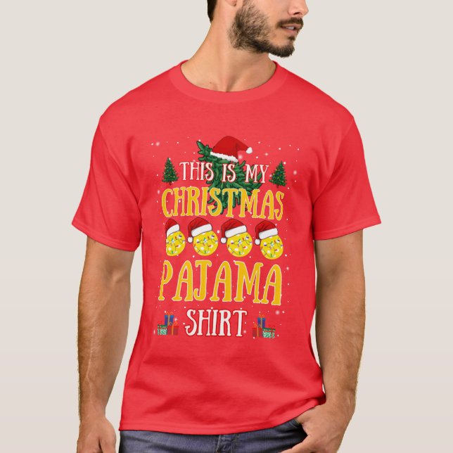 Camiseta Navidades Pickleballhis es mi Navidad Pajama ret (Anverso)
