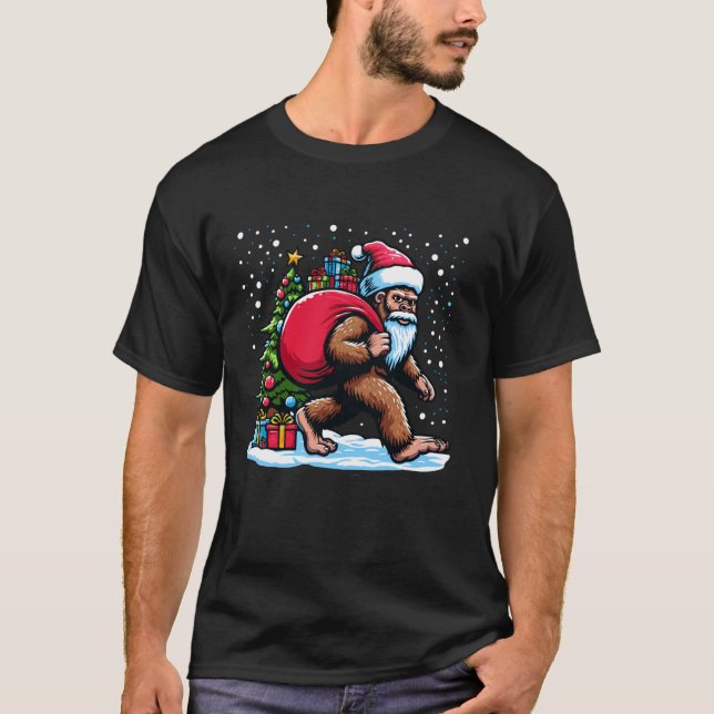 Camiseta Navidades Pie Santa Claus Portando Regalos Festi (Anverso)
