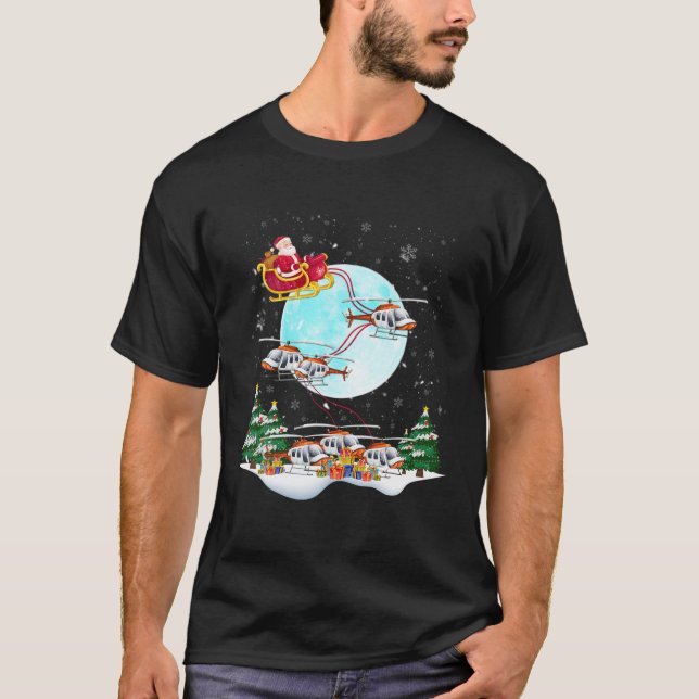 Camiseta Navidades piloto de Helicopter Reindeer Santa (Anverso)