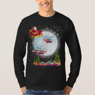 Camiseta Navidades piloto de Helicopter Reindeer Santa