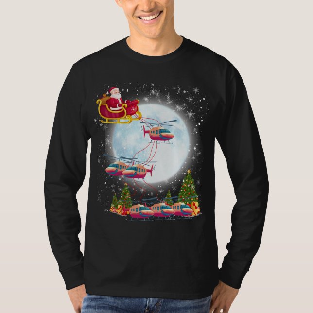 Camiseta Navidades piloto de Helicopter Reindeer Santa (Anverso)