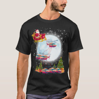 Camiseta Navidades piloto de Helicopter Reindeer Santa