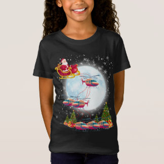 Camiseta Navidades piloto de Helicopter Reindeer Santa