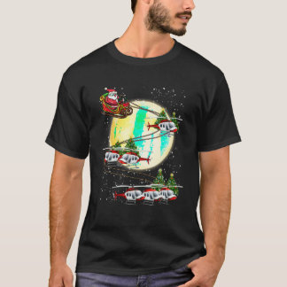 Camiseta Navidades piloto de Helicopter Reindeer Santa s Sl
