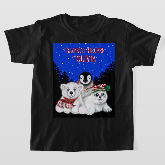 Camiseta Navidades pingüino bebé de oso polar personaliza s (Distribución)