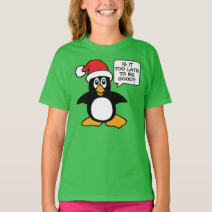 Camiseta Navidades Pingüino es demasiado tarde para ser un