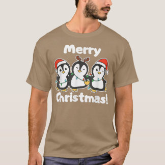 Camiseta Navidades pingüinos animales adornan pingüinos