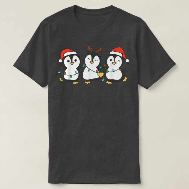 Camiseta Navidades pingüinos animales de árbol de navidad a (Diseño del anverso)