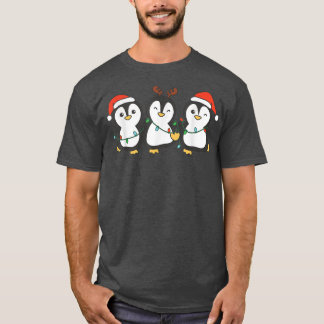 Camiseta Navidades pingüinos animales de árbol de navidad a