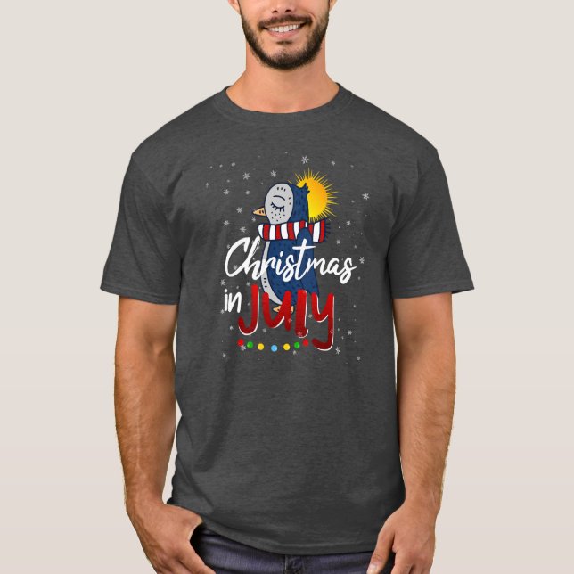 Camiseta Navidades Pingüinos En Julio Verano Del Pingüino E (Anverso)