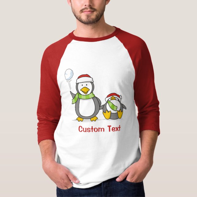 Camiseta Navidades Pingüinos Snowballing (Anverso)