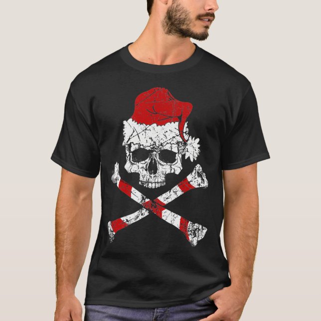 Camiseta Navidades piratas Jolly Roger Santa Hat (Anverso)