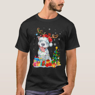 Camiseta Navidades Pit Bull Xmas enciende reno Santa Pit