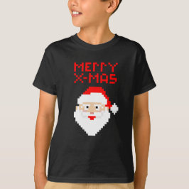 Camiseta Navidades Pixel Santa Claus de 8 bits
