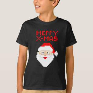 Camiseta Navidades Pixel Santa Claus de 8 bits