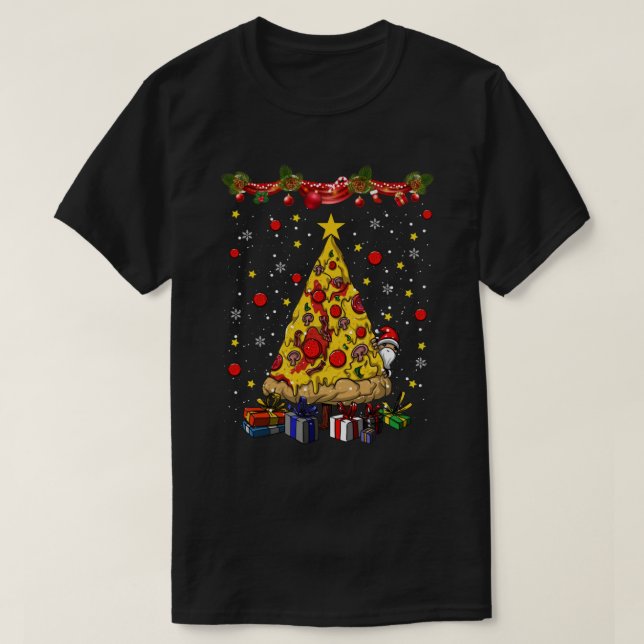 Camiseta Navidades Pizza Árbol de Navidad (Diseño del anverso)