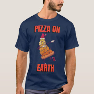 Camiseta Navidades Pizza Dabbing alumbran a Santa Hat Xmas 