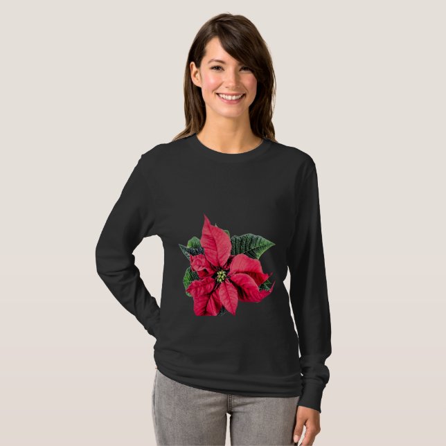 Camiseta Navidades Poinsettia (Anverso completo)