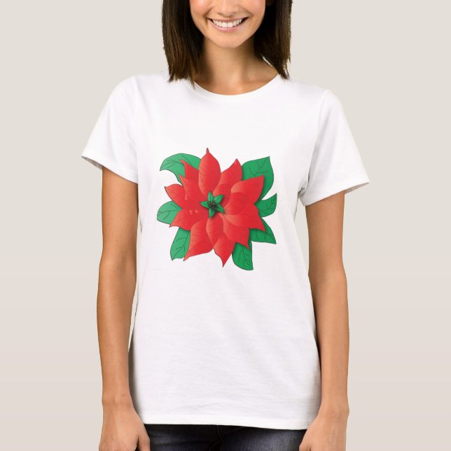 Camiseta Navidades Poinsettia Shirt (Anverso)