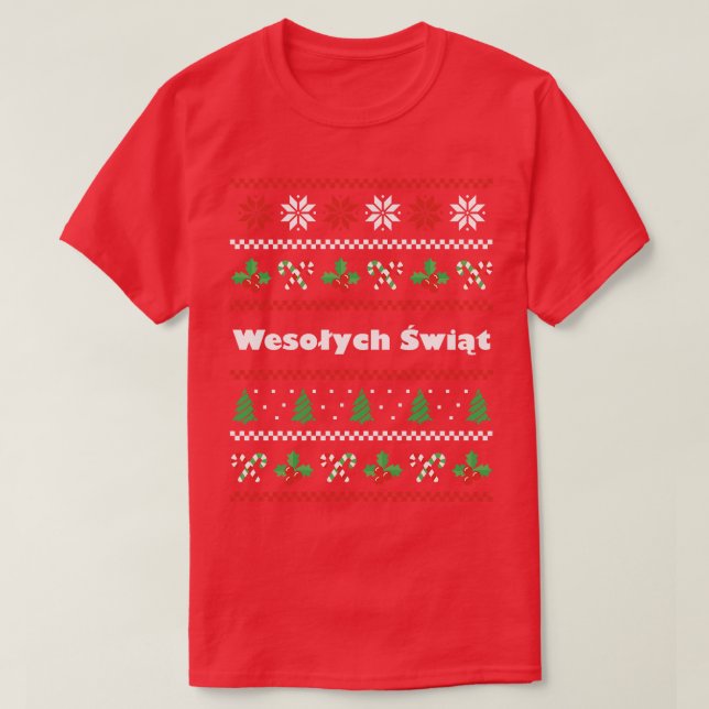 Camiseta Navidades polacos Wesolych Swiat (Diseño del anverso)