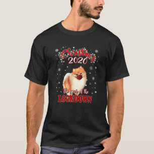 Camiseta Navidades Pomeranian Dog Shirt Quarantine 2020 Loc