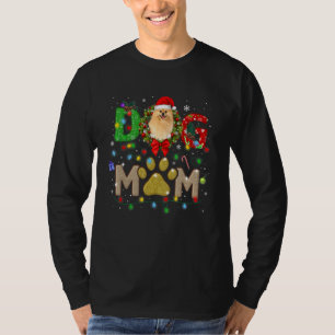 Camiseta Navidades Pomeranian Mom Gorra Santa Scarf Plaid D