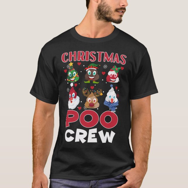Camiseta Navidades Poo Crew Navidades graciosos Poop Emotic (Anverso)