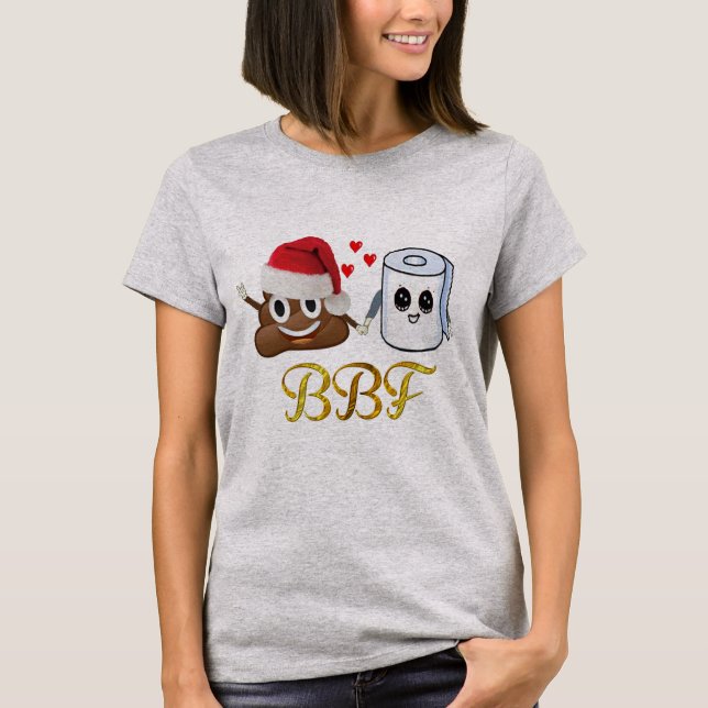 Camiseta navidades poop emoji papel higiénico mejores amigo (Anverso)